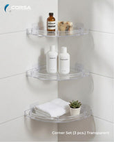 Corner Shelf Set (3 Pcs.) Transparent – Smart Storage for Every Corner