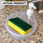 CORSA 2-in-1 Dish Soap Dispenser with Sponge Holder | Transparent Kitchen Sink Organizer