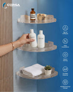 Corner Shelf Set (3 Pcs.) Transparent – Smart Storage for Every Corner
