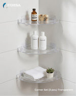 Corner Shelf Set (3 Pcs.) Transparent – Smart Storage for Every Corner