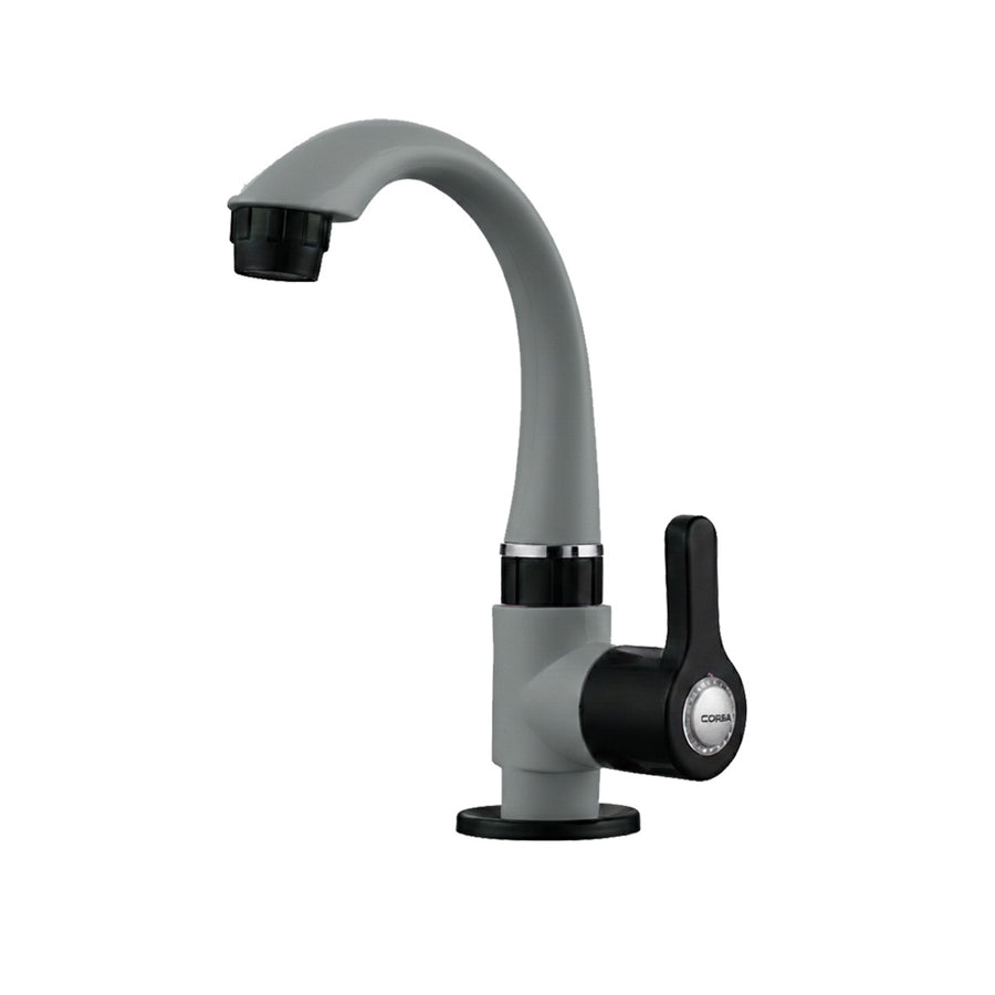 Swan Neck — High-Arc Pillar Tap with Neoperl Aerator