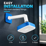 Corsa Bath Fittings Two-Flow Wall-Mounted Rain Shower – Blue & White