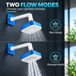 Corsa Bath Fittings Two-Flow Wall-Mounted Rain Shower – Blue & White
